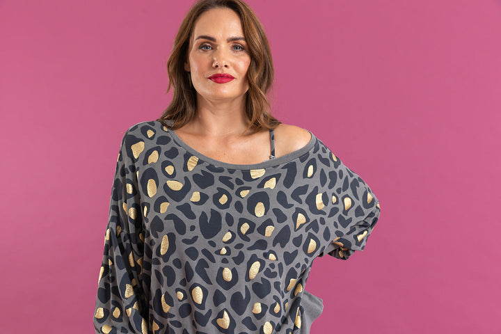 Leo Noire gold Animal print  Gloria Top