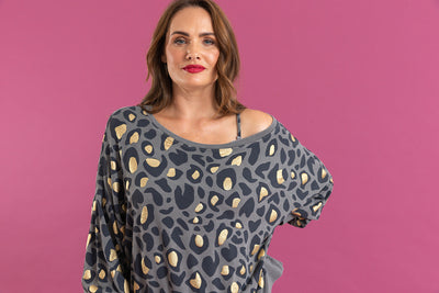 Leo Noire gold Animal print  Gloria Top