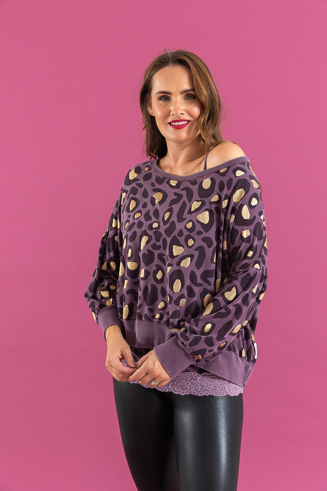 Leo Noire gold Animal print  Gloria Top