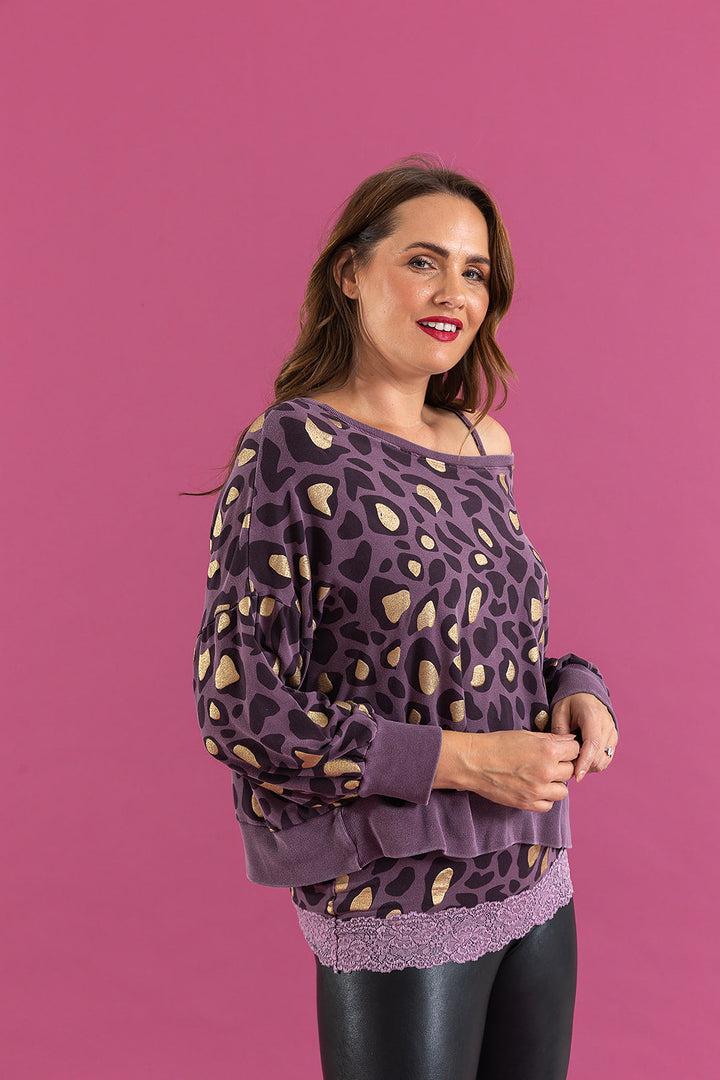Leo Noire gold Animal print  Gloria Top