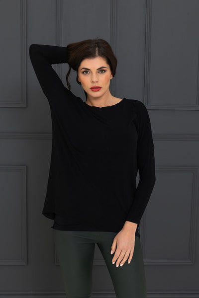 Black Flickie Zip Top