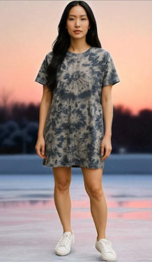 Terri Mineral Print Tie Dye Look  Tricia Dress