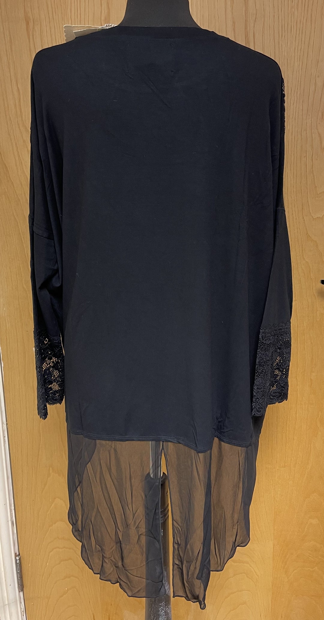 Sandy Black lace & Chiffon Layered Top