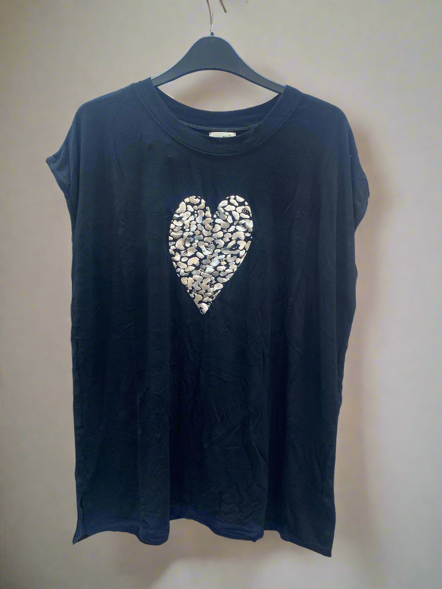 foil heart Tessa sleeveless Tee