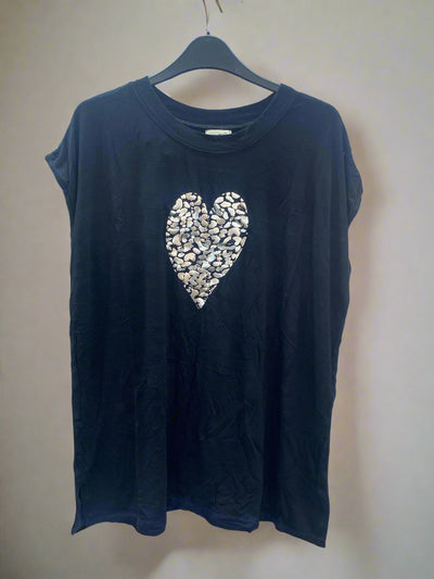 foil heart Tessa sleeveless Tee