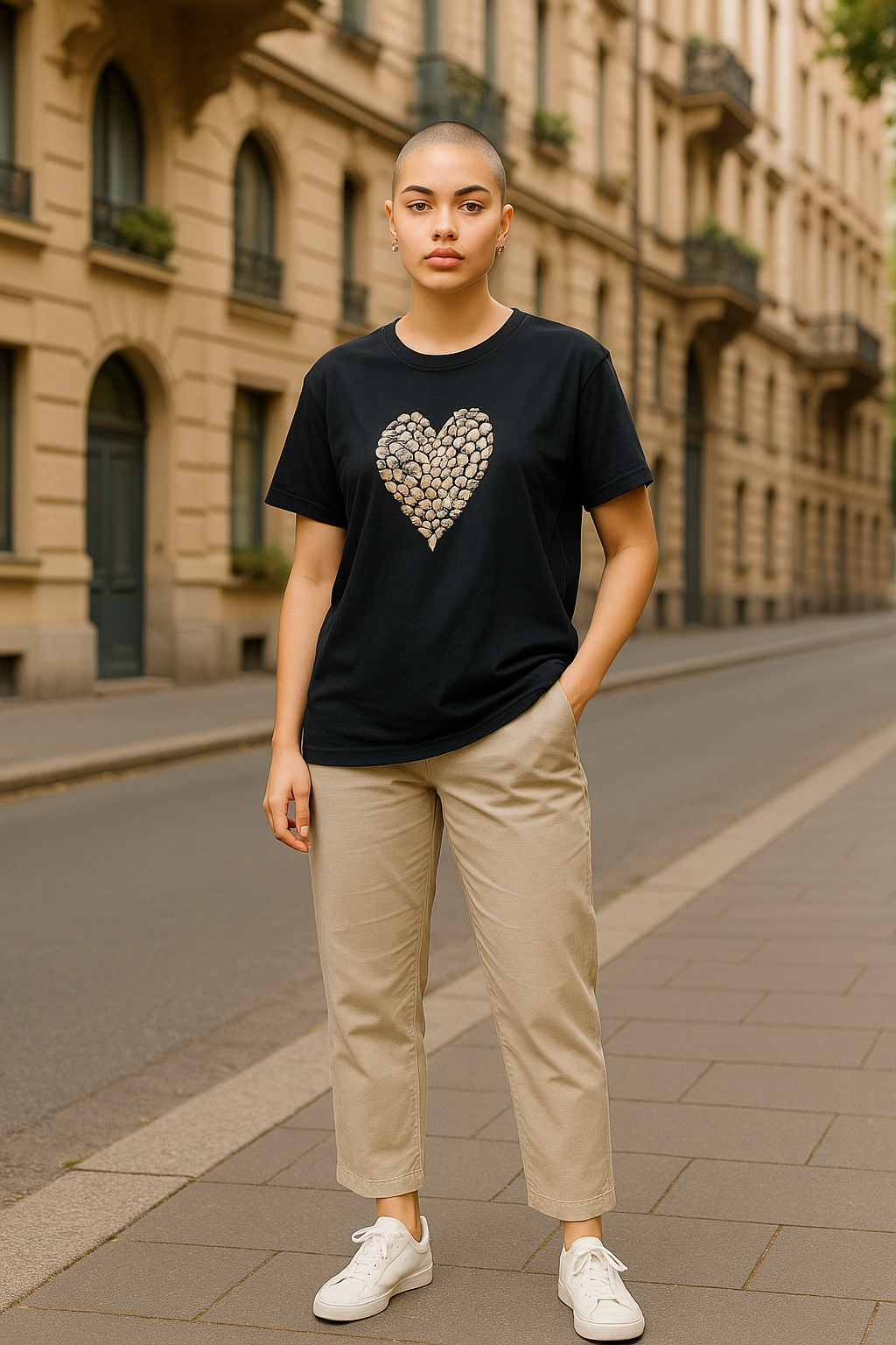 foil heart Tessa sleeveless Tee