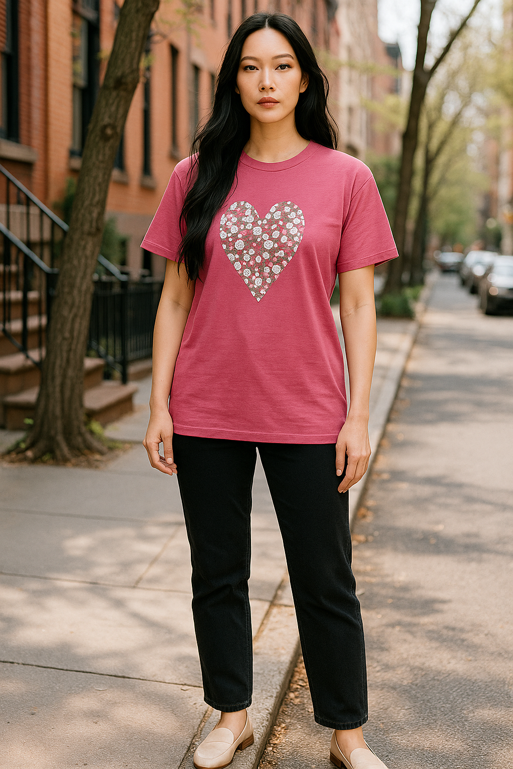 foil heart Tessa sleeveless Tee