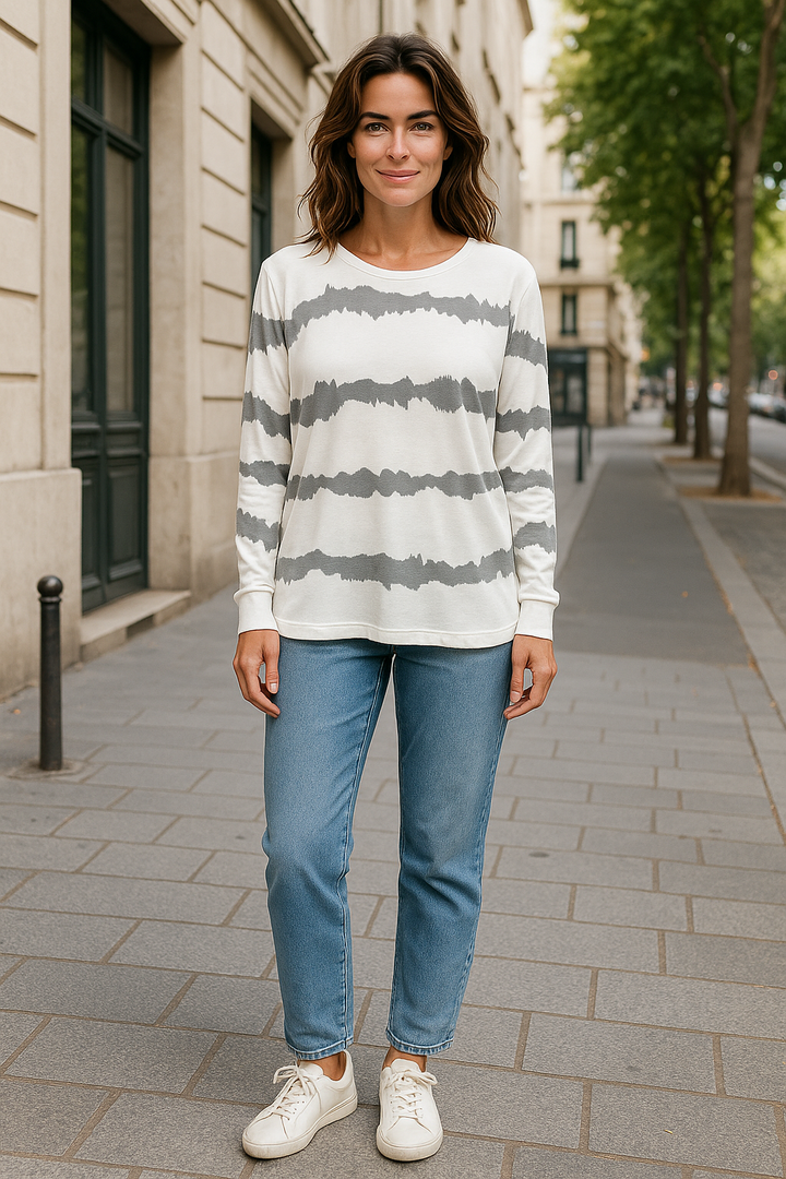 Spring Tie Dye Stripe  printed Sundae Sweat