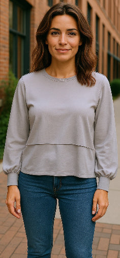 ANGELA PLAIN Chiffon Overlay Top