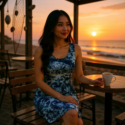 A Postcard From Brighton Tara Sleeveless Mineral Print Tie Dye Dress