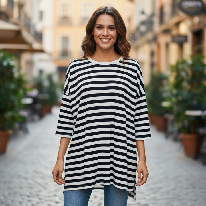 Nautical Long Line Stripe Heaven Dip Back Top