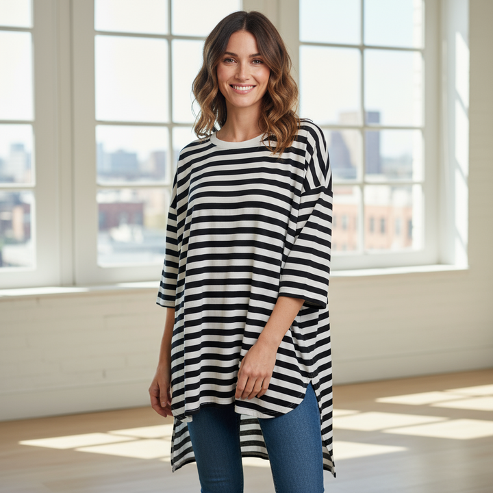 Nautical Long Line Stripe Heaven Dip Back Top
