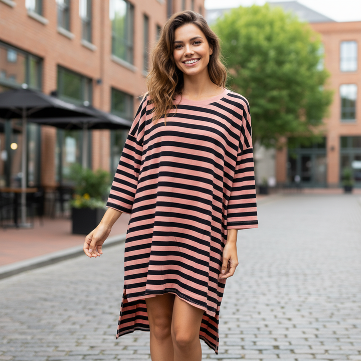 Nautical Long Line Stripe Heaven Dip Back Top