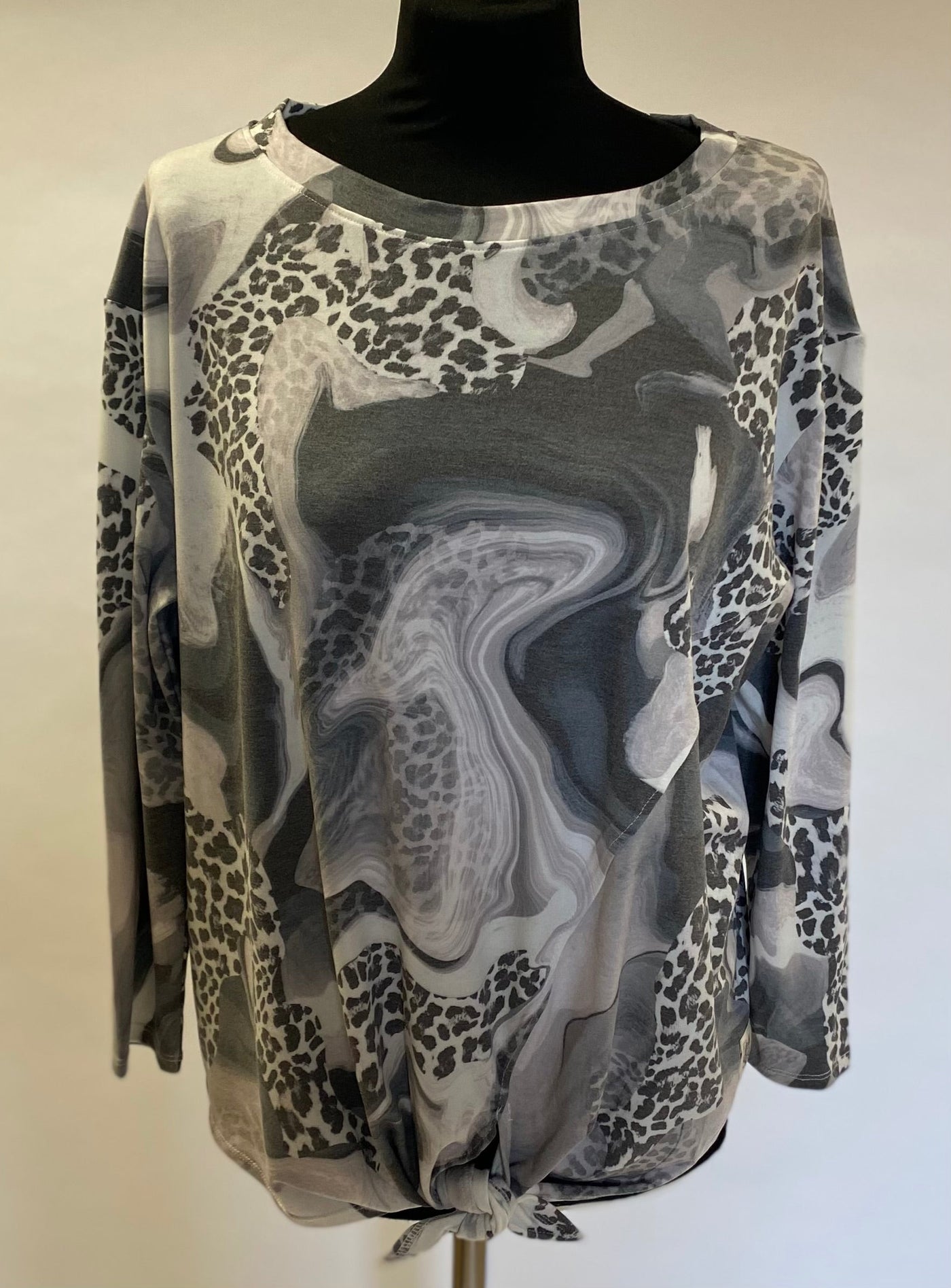 lucy swirly animal  tie front Top