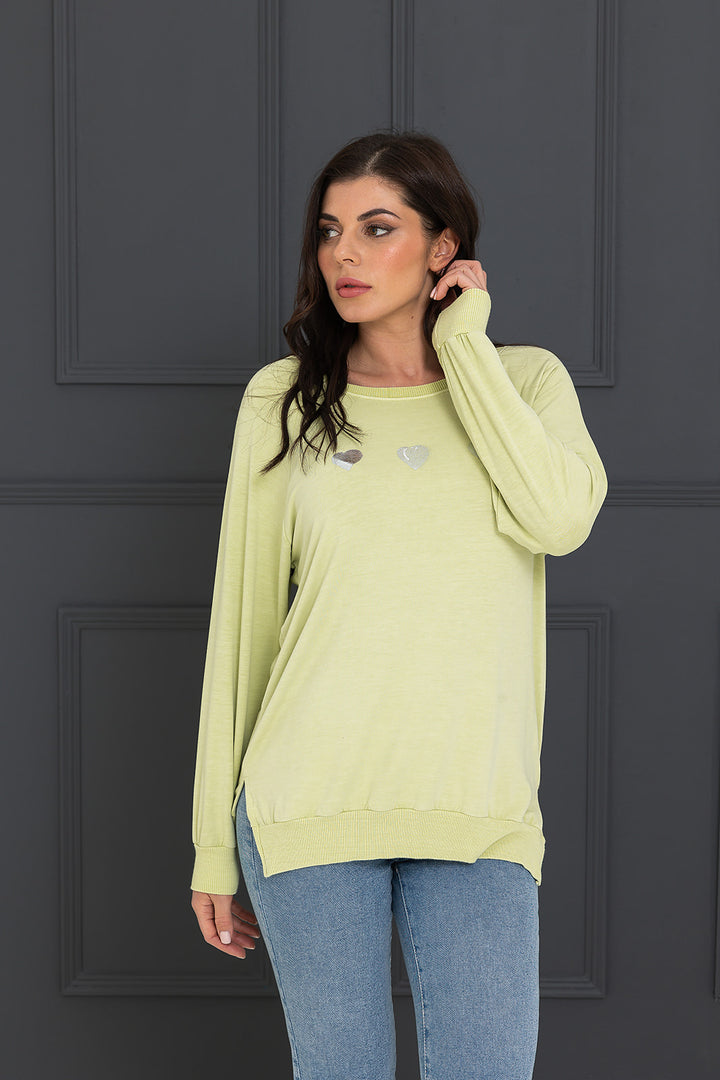 Summer 23 foil heart Zippee  Sweat