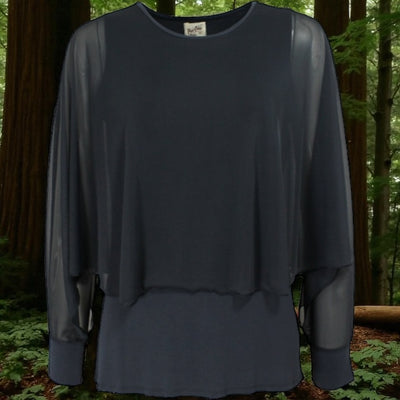 ANGELA PLAIN Chiffon Overlay Top
