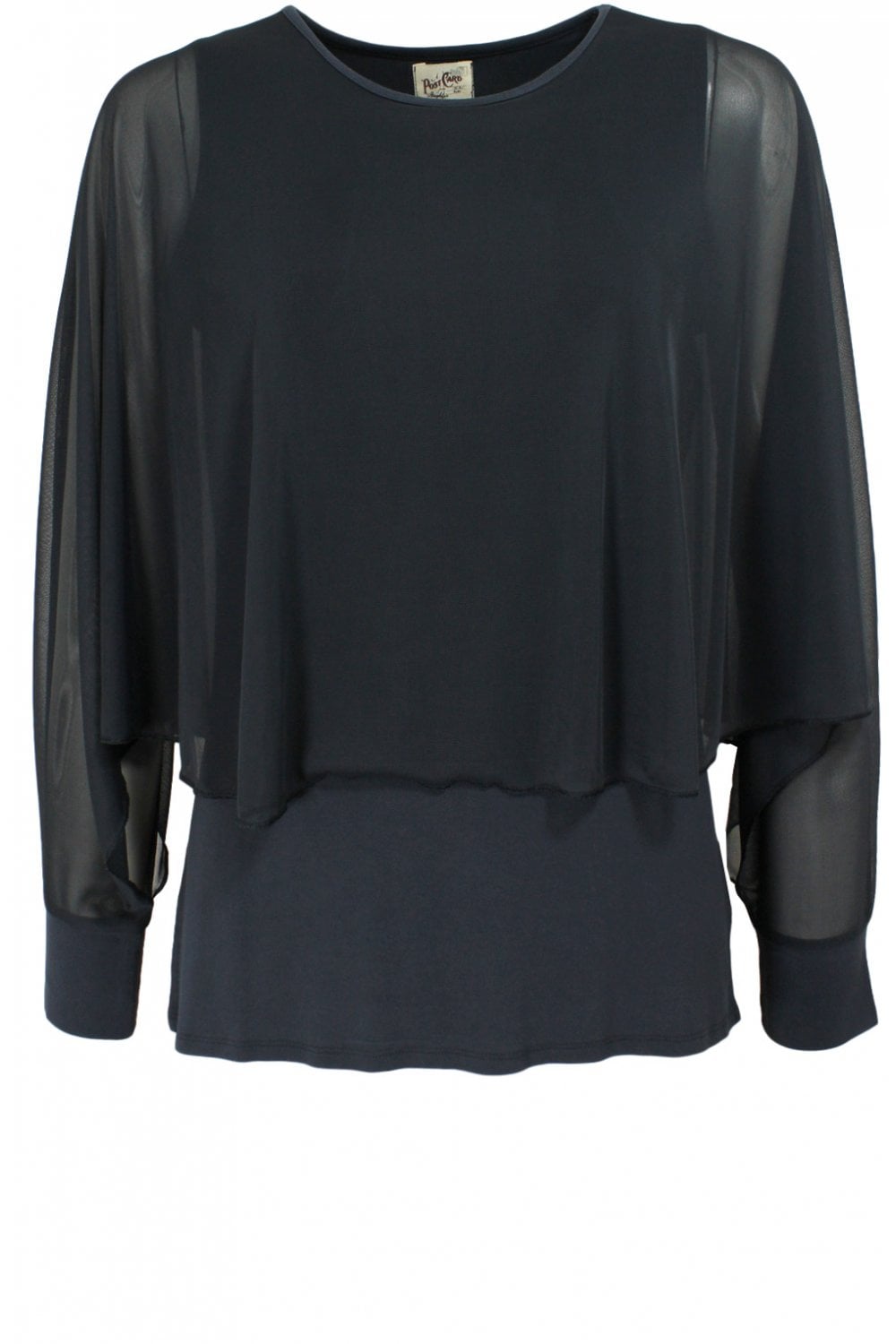 ANGELA PLAIN Chiffon Overlay Top