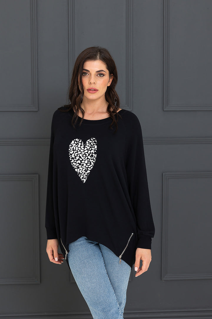 Summer 23 foil heart Zippee  Sweat