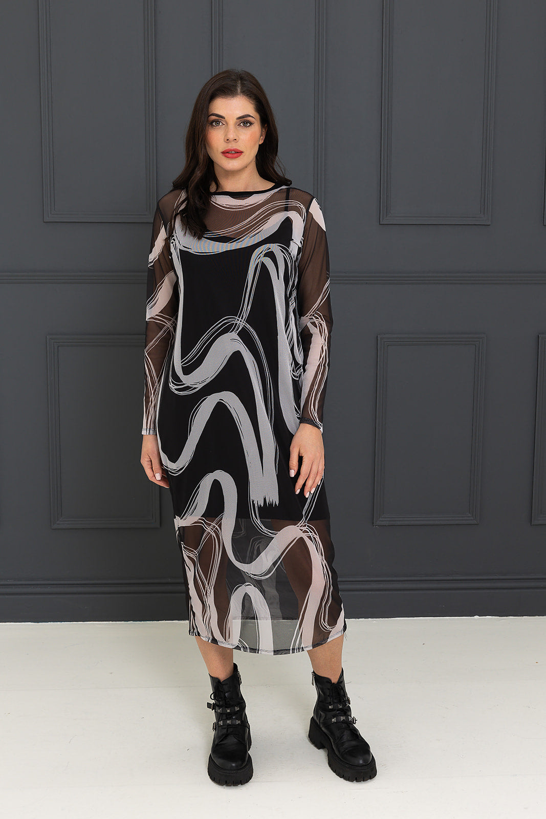 Loop De Loope Mesh Swirly Mess Dress