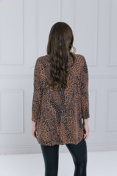 A/W Crazy Animal Flick Zip Top