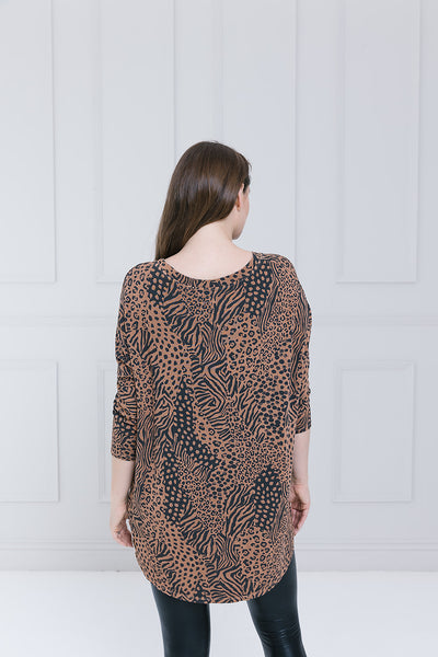 A/W Crazy animal Flirty Top