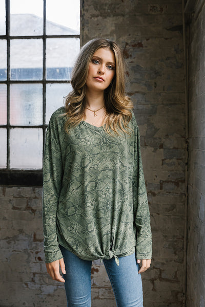 Snakey Lucinda Tie Front Top