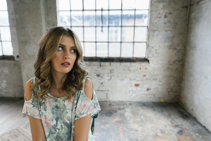 Botanical Cold Shoulder Top