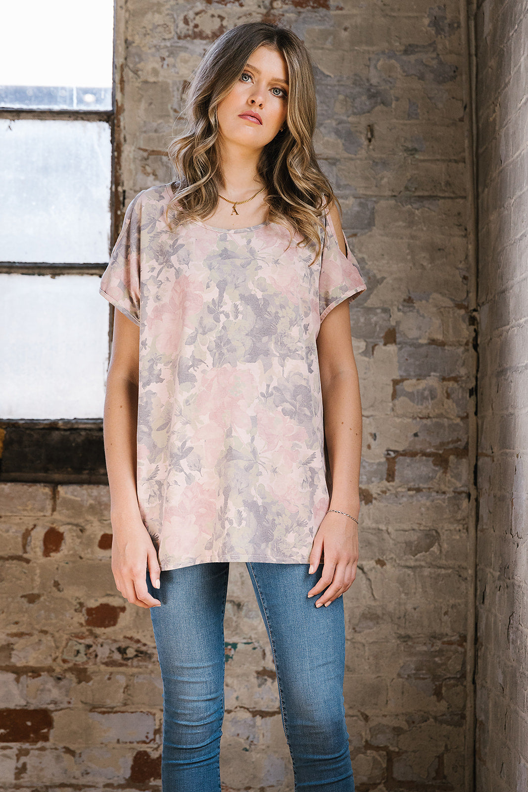 Botanical Cold Shoulder Top