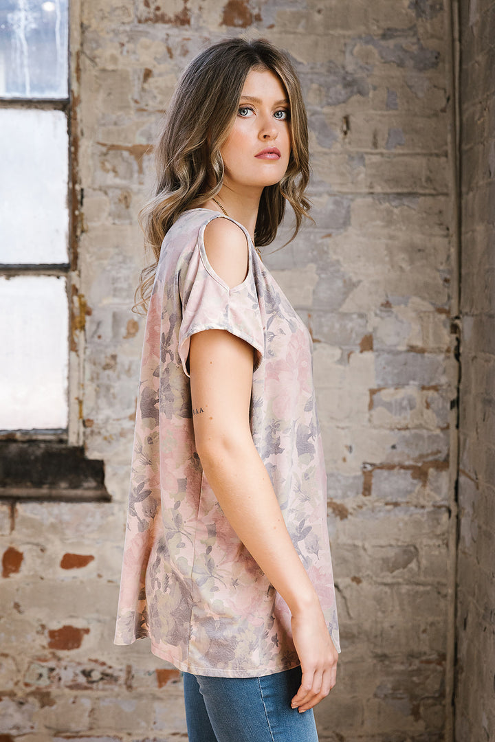 Botanical Cold Shoulder Top