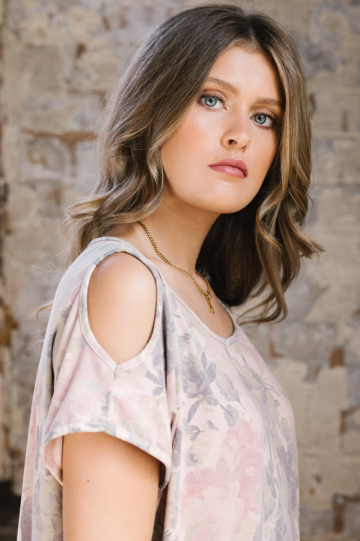 Botanical Cold Shoulder Top