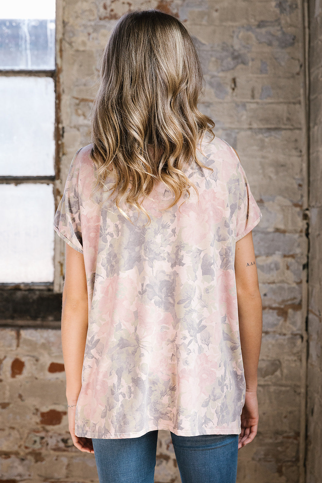 Botanical Cold Shoulder Top