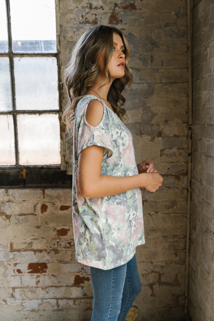 Botanical Cold Shoulder Top