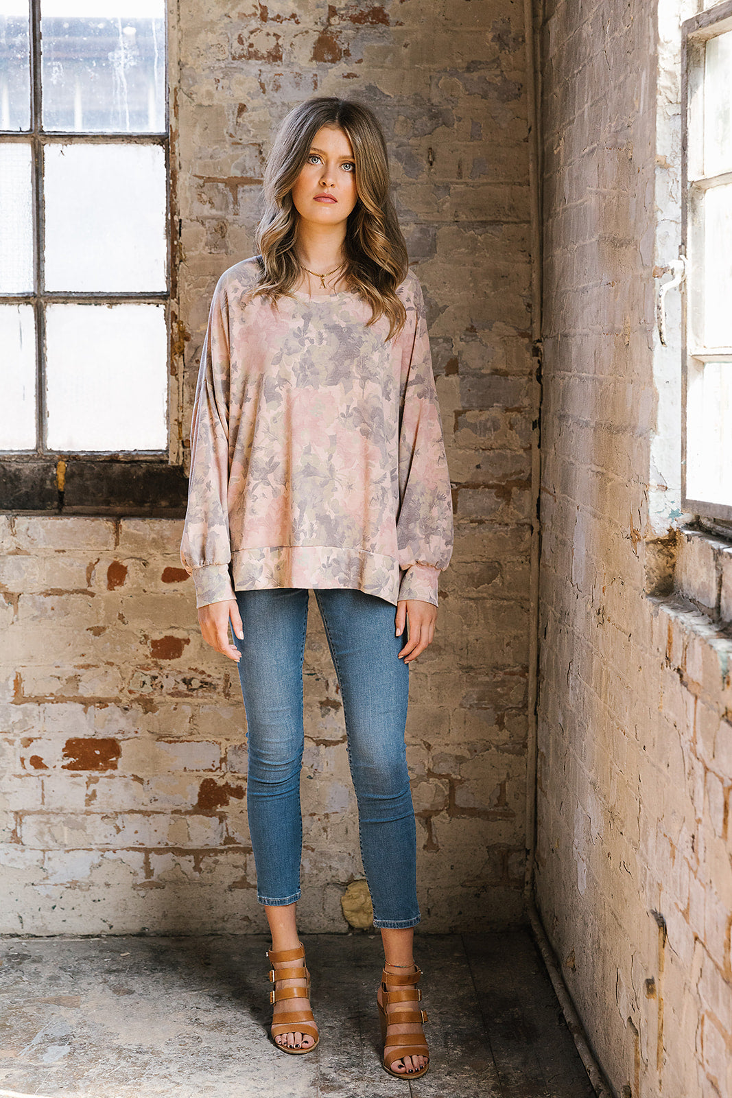 Erica Botanical Puff Sleeve Sweat
