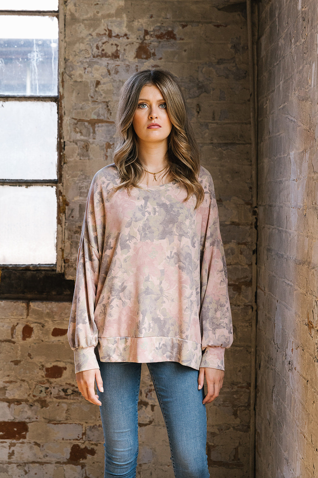 Erica Botanical Puff Sleeve Sweat