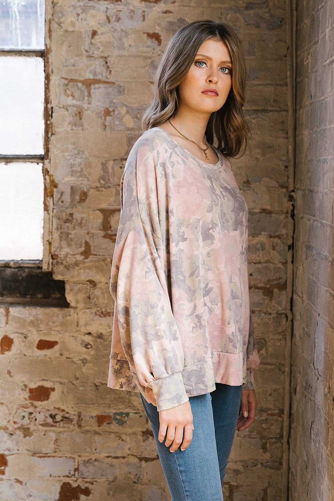 Erica Botanical Puff Sleeve Sweat