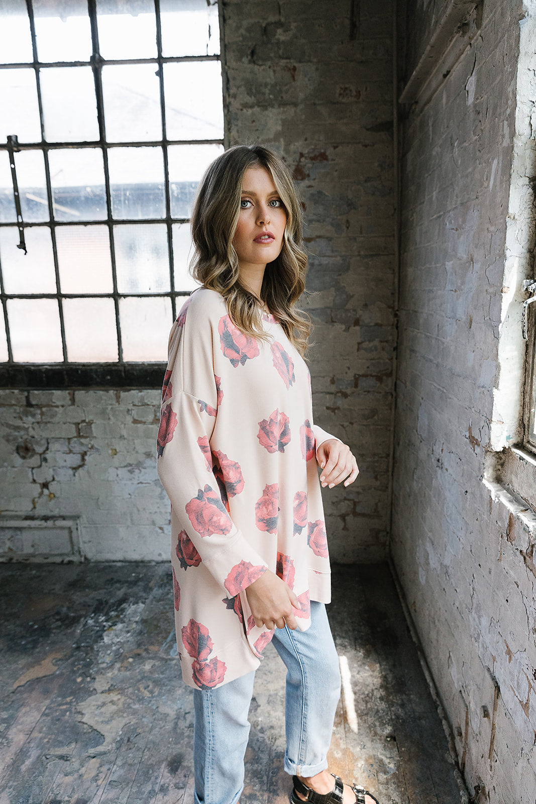 Rita Rose Print Oversized Sweat