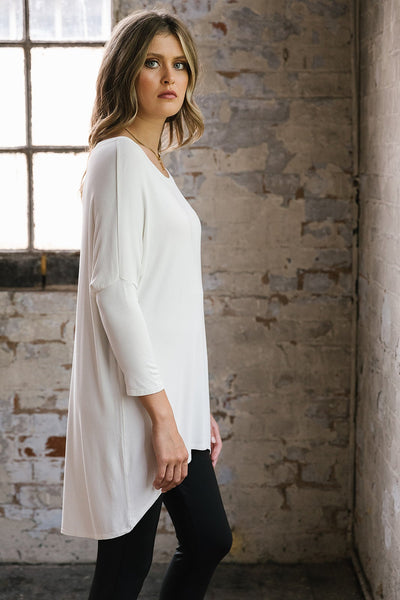 Summer Flirty Long Line Dipped Back KnitTop