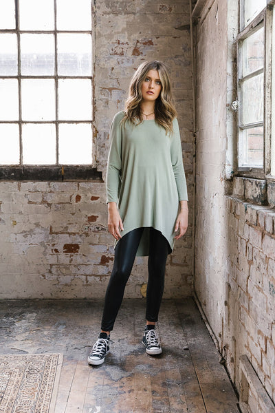 Summer Flirty Long Line Dipped Back KnitTop