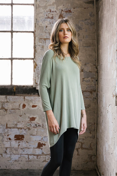 Summer Flirty Long Line Dipped Back KnitTop