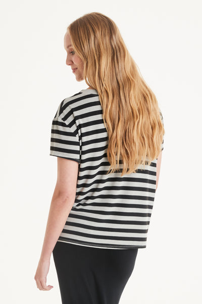 Honor Stripe Tie Front Tee