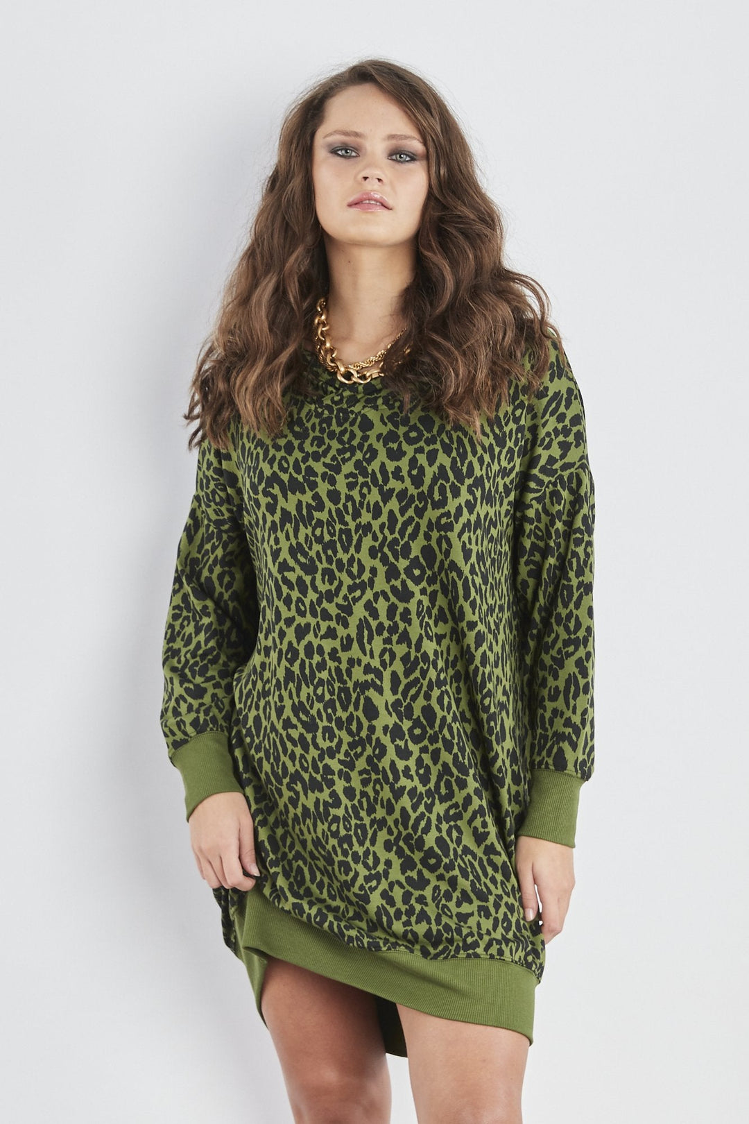 Sundae Tee Alanna Animal Hooded Sweater Dress