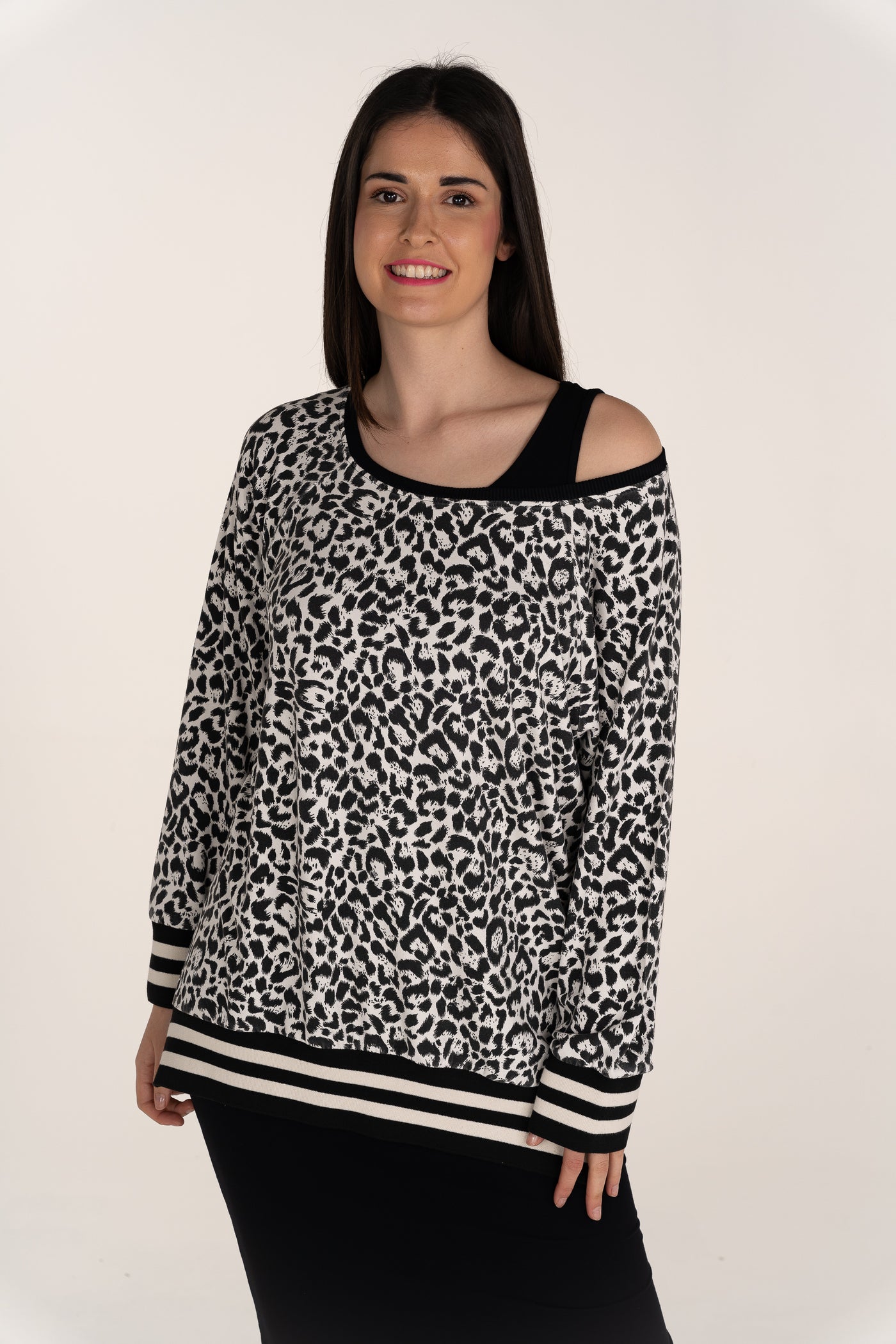 Angelina Animal Stripe Sweat