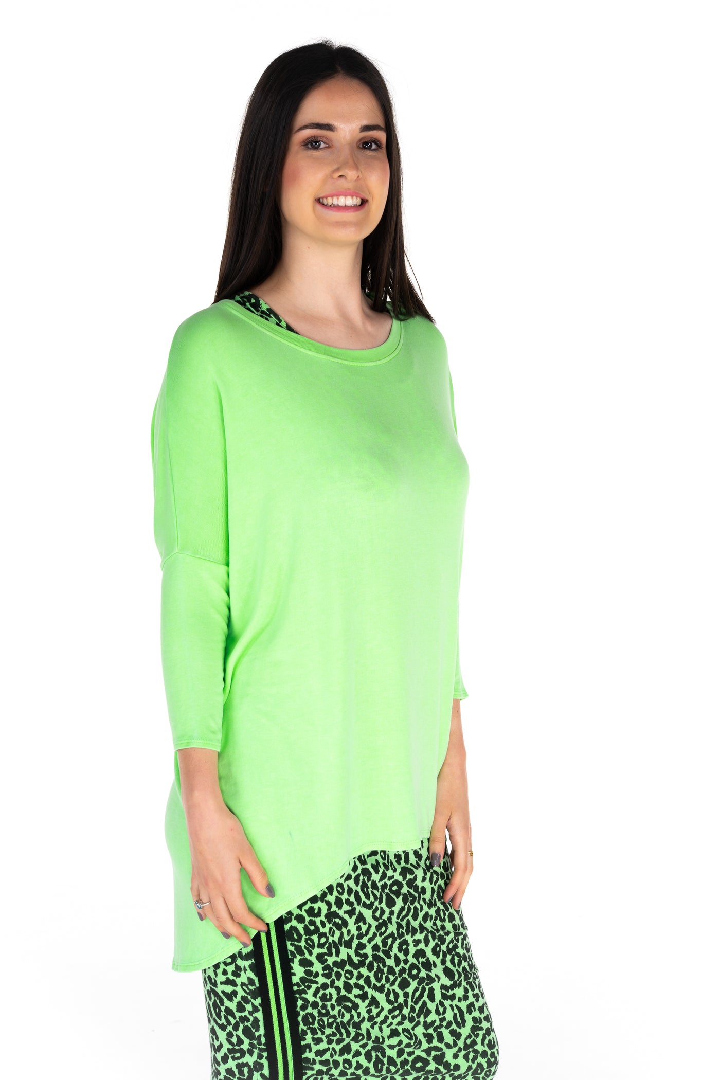 Sale Flirty Long Line Dipped Back Knit Top