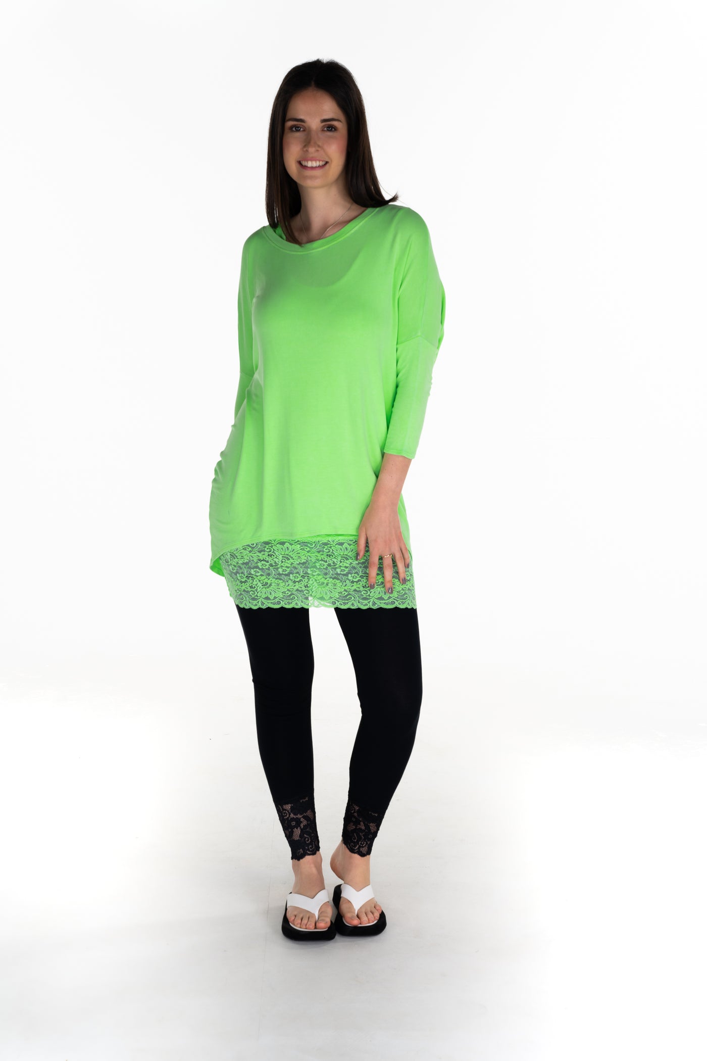 Sale Flirty Long Line Dipped Back Knit Top