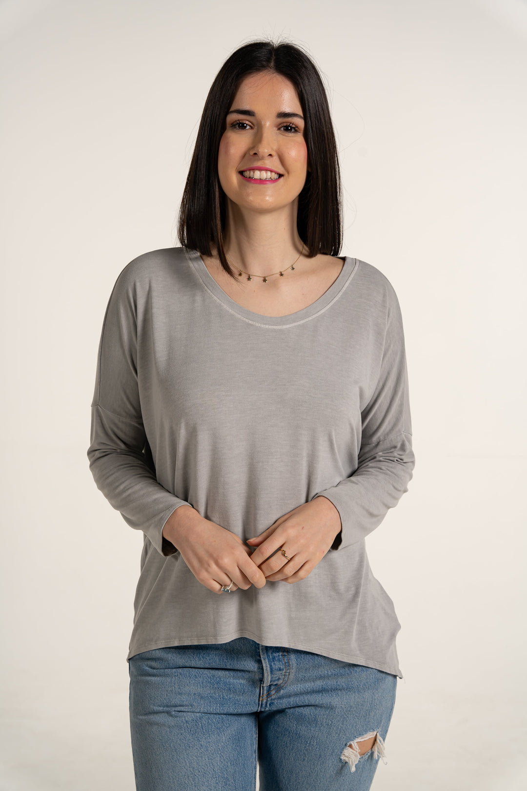 Sale Karma Curved Hem Top