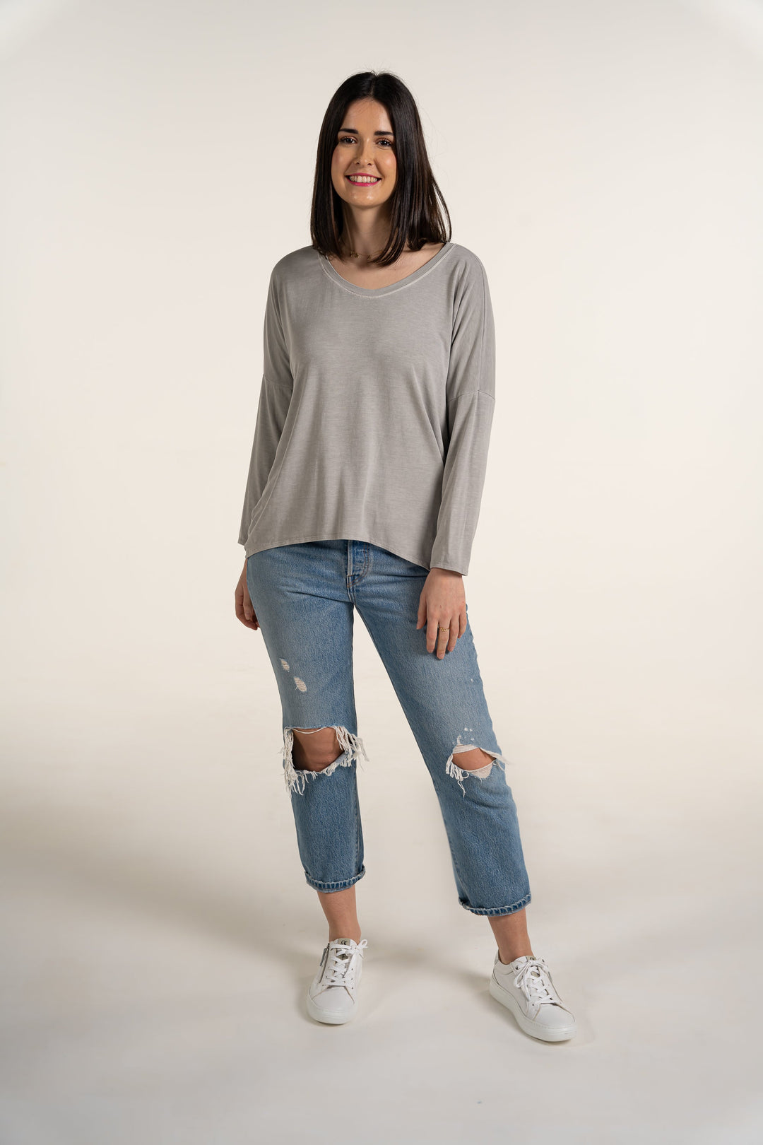 Sale Karma Curved Hem Top