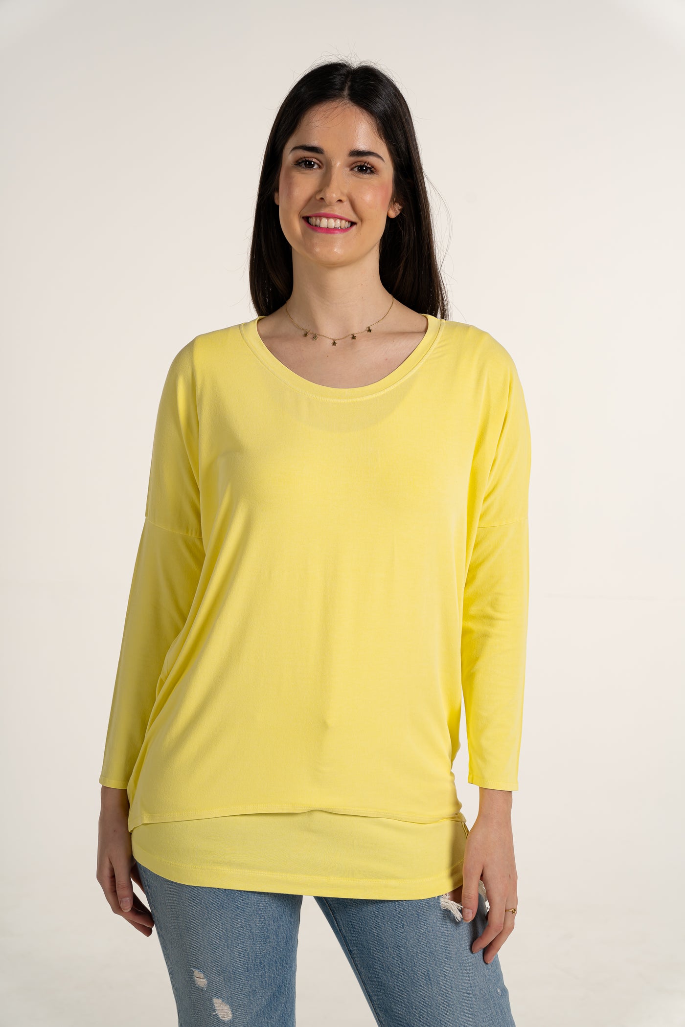 Sale Karma Curved Hem Top