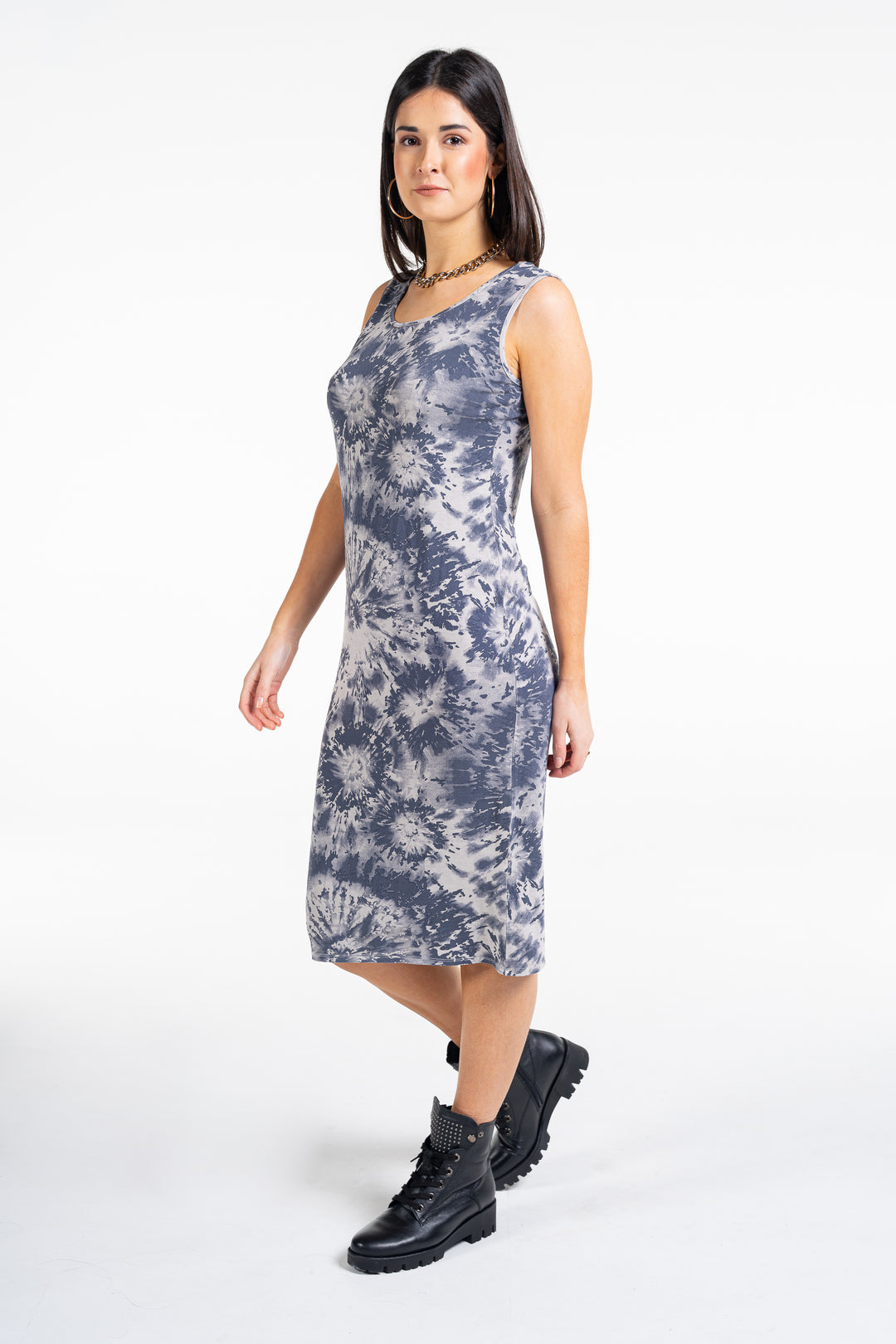 TOFF Meg Mineral Print Midi Dress