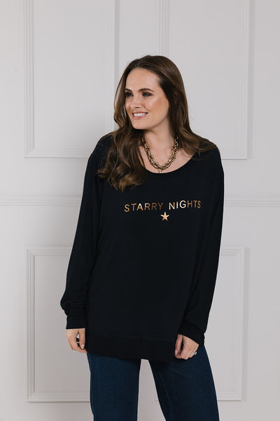 Lux Starry Night Print Sweat