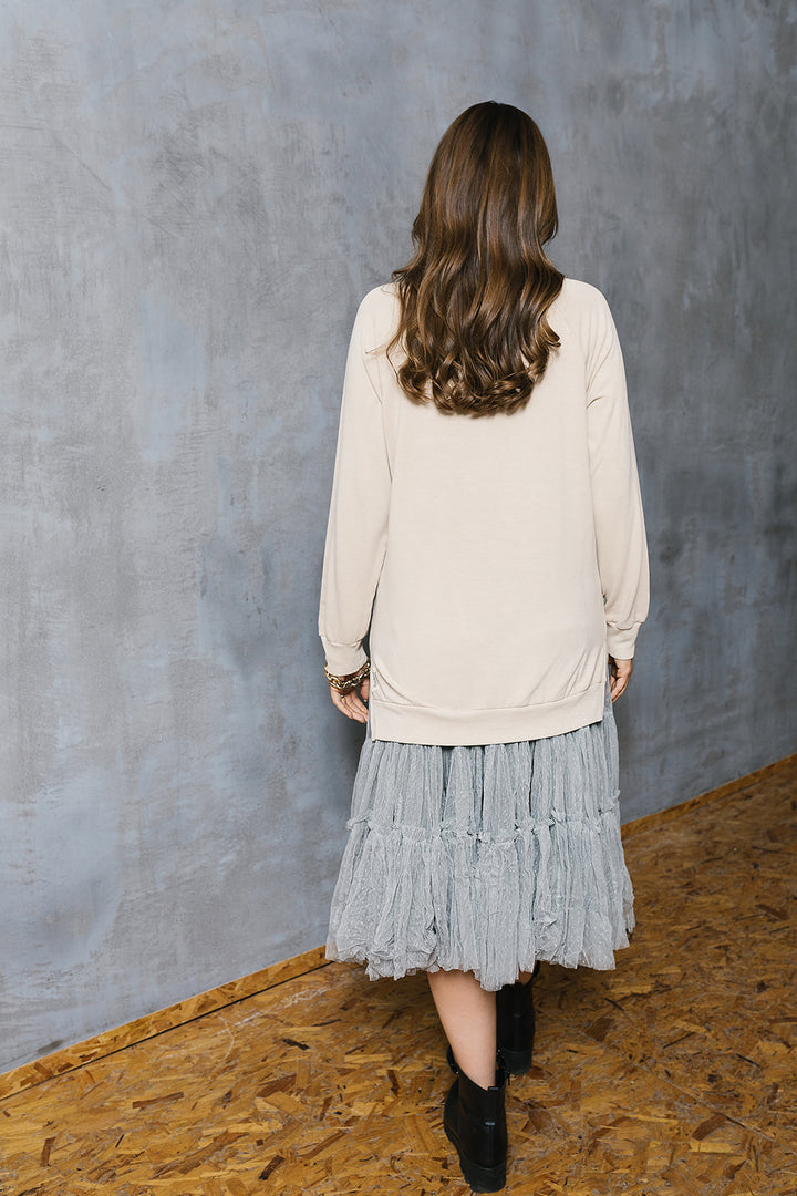 Lux Foil Copper Heart Print Sweat